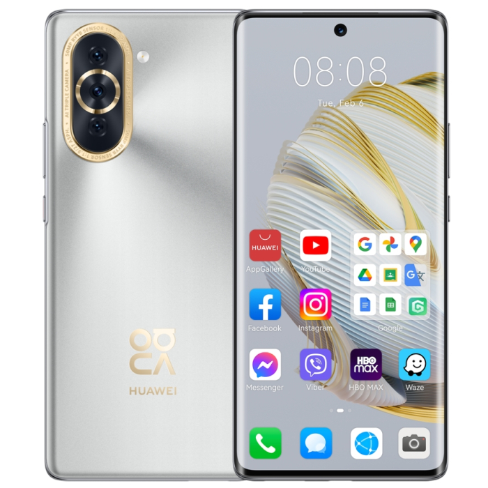 Huawei Nova 10 Starry Silvery, NCO-LX1, 6.67", 2400x1080, Qualcomm Snapdragon 778G 4G, 8GB+128GB, CAM 50+8+2MP/60MP Fron Camera, 4000mAh, FPT, BT5.2, USB Type-C 2.0, HMS, EMUI 12