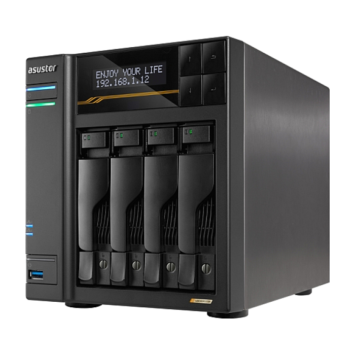 Asustor Lockerstor 4 Gen3 AS6804T 4 Bay NAS, поглед отляво