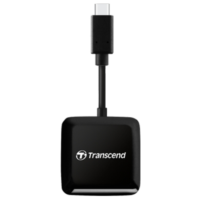 Transcend SD/microSD Card Reader, USB 3.2 Gen 1, Black, Type C