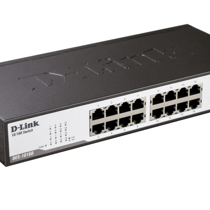 D-Link 16-Port 10/100Mbps Fast Ethernet Unmanaged Switch, rack mountable (тъмнейл - 1)