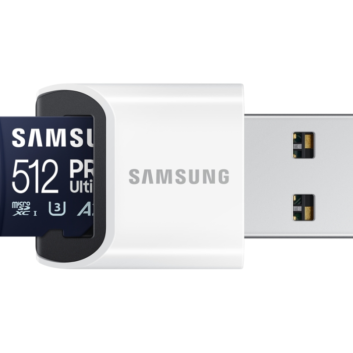 Samsung 512GB micro SD Card PRO Ultimate with USB Reader , UHS-I, Read 200MB/s - Write 130MB/s, U3, V30, A2 (тъмнейл - 3)