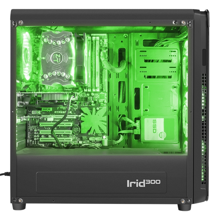 Genesis Case Irid 300 Green Midi Tower Usb 3.0 (тъмнейл - 2)