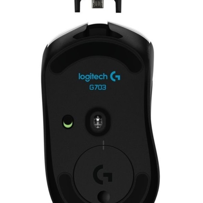 Logitech G703 Wireless Mouse, Lightsync RGB, Lightspeed Wireless, HERO 25K DPI Sensor, 400 IPS, 6 Programmable Buttons, 95g, Black (тъмнейл - 4)