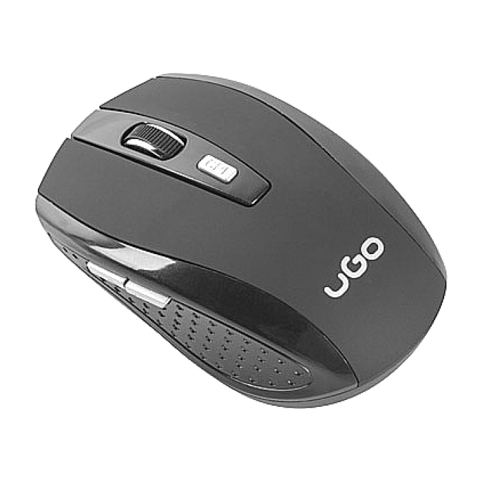 uGo Mouse MY-03 wireless optical 1800DPI, Black (тъмнейл - 1)