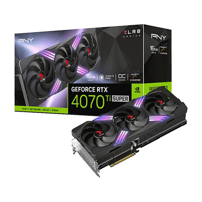 PNY GeForce RTX 4070 Ti Super 16GB GDDR6X XLR8 Gaming VERTO Triple Fan OC (тъмнейл - 2)