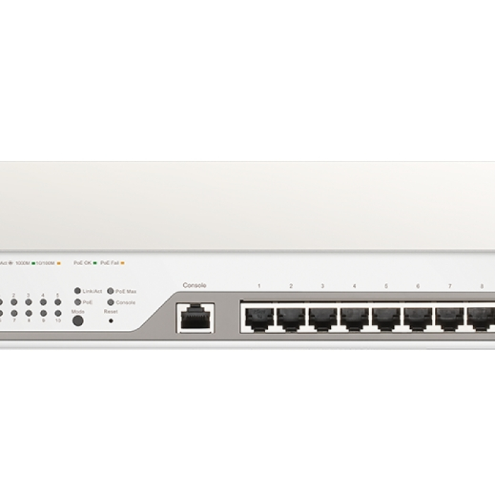 D-Link 10-Port Gigabit PoE+ Nuclias Smart Managed Switch including 2x SFP Ports (With 1 Year License)