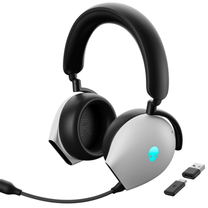 Dell Alienware Tri-Mode Wireless Gaming Headset | AW920H (Lunar Light) (тъмнейл - 3)