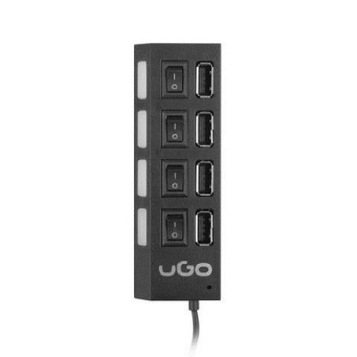 uGo USB 2.0 hub MAIPO HU110 4-port with switch (тъмнейл - 2)