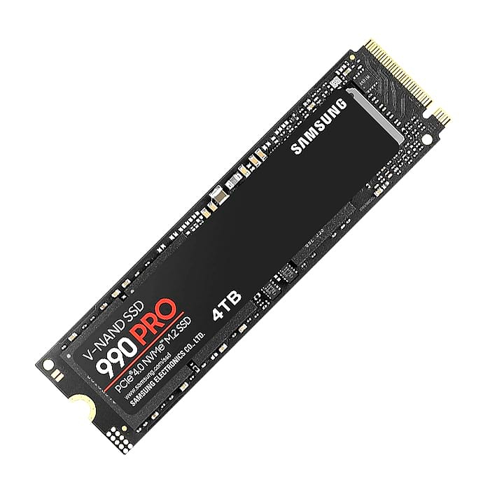 Samsung SSD 990 PRO 4TB PCIe 4.0 NVMe 2.0 M.2 V-NAND 3-bit MLC, 256-bit Encryption, Read 7450 MB/s Write 6900 MB/s