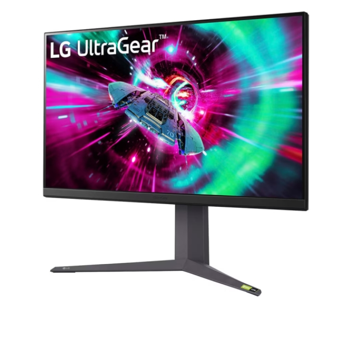 LG 32GR93U-B, 32", UltraGear IPS 1ms, AG, UHD 4K (3840x2160), 144Hz, HDR 400, 700:1, 400cd/m2, DCI-P3 95%, USB3.0 (1up/2down), VRR, AMD Free-sync, NVIDIA G-Sync, HDMI, DisplayPort, Height Adjustable, Pivot, Tilt, Headphone Out, Black (тъмнейл - 1)