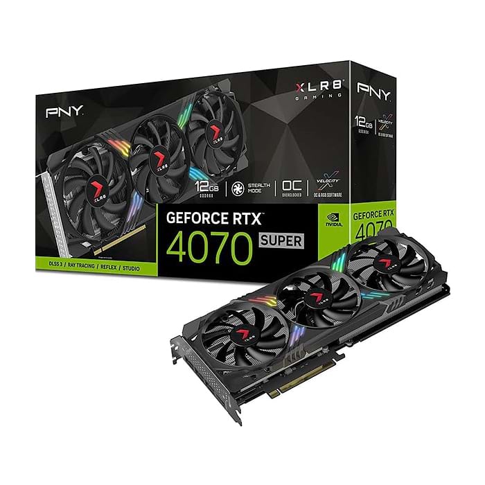 PNY GeForce RTX 4070 Super 12GB GDDR6X XLR8 Gaming VERTO Triple Fan OC (тъмнейл - 2)