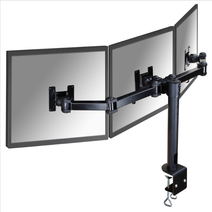 Neomounts by NewStar Flat Screen Desk Mount (clamp) for 3 Monitor Screens (тъмнейл - 1)