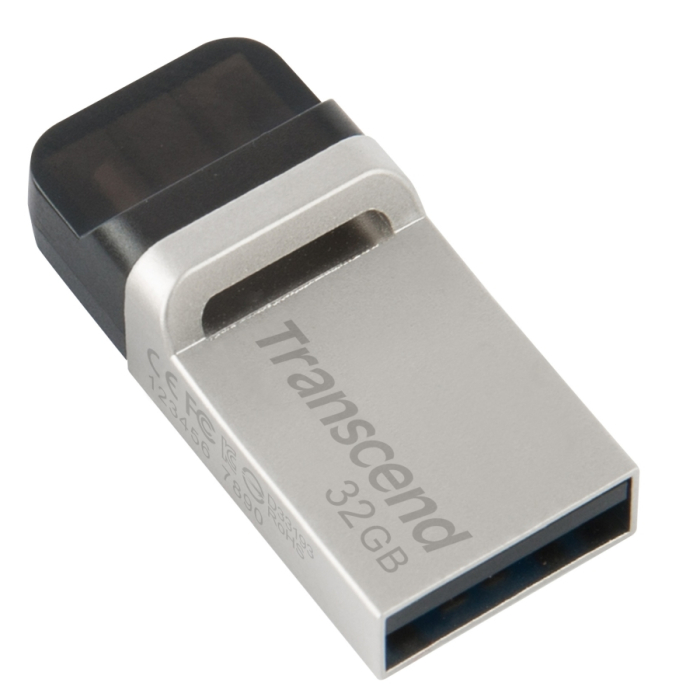 Transcend 32GB, JF880, OTG, USB3.0, Silver (тъмнейл - 1)