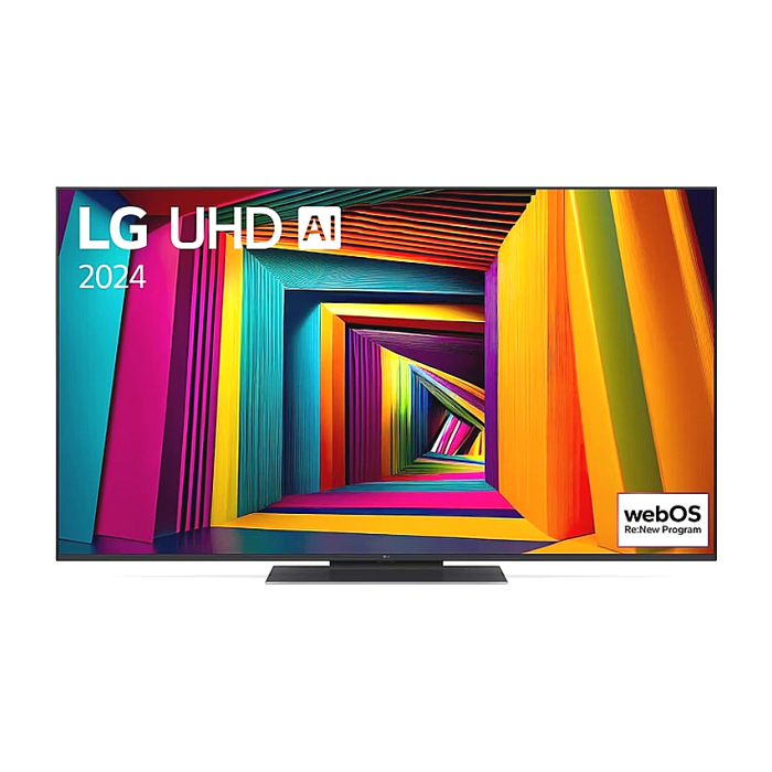 LG 55UT91003LA, 55" 4K UltraHD TV 4K (3840 x 2160), DVB-T2/C/S2, webOS 24 Smart TV, ThinQ AI, Alpha 5 AI 4K Gen7, WiFi, HDR10 pro, HLG, ALLM/HGiG, AI Upscaling, AI Sound(Virtual 9.1.2 Up-mix), AirPlay, Quick Card, HDMI eARC, CI, LAN, USB, Bluetooth