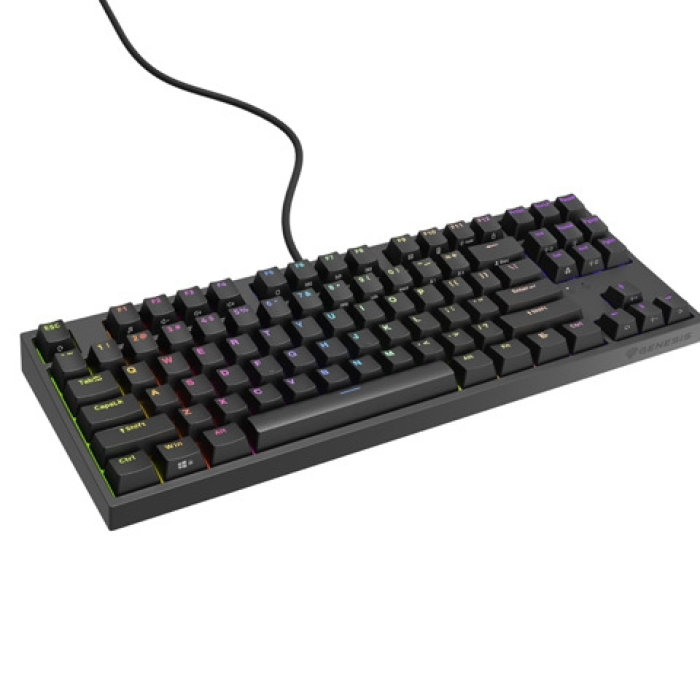 Genesis Gaming Keyboard Thor 404 TKL Black RGB Backlight US Layout Yellow Switch (тъмнейл - 2)