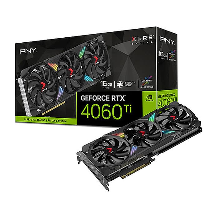 PNY GeForce RTX 4060 Ti 8GB GDDR6 XLR8 Gaming VERTO RGB Triple Fan (тъмнейл - 1)