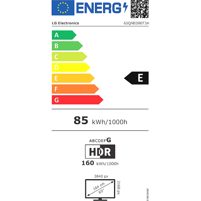 LG 65QNED80T3A, 65" 4K QNED HDR Smart TV, 3840x2160, DVB-T2/C/S2, Alpha 5 AI 4K Gen7, HDR 10 PRO, webOS 24 ThinQ, 4K Upscaling, WiFi 5, Voice Controll, Bluetooth 5.1, AirPlay 2, LAN, CI, HDMI, SPDIF, 2 pole Stand , Silver (тъмнейл - 3)