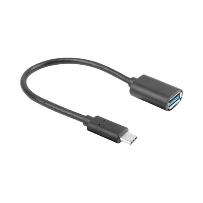 Lanberg Adater Cable USB-C(M) 3.1->USB-A(F) OTG 15CM Black (тъмнейл - 1)