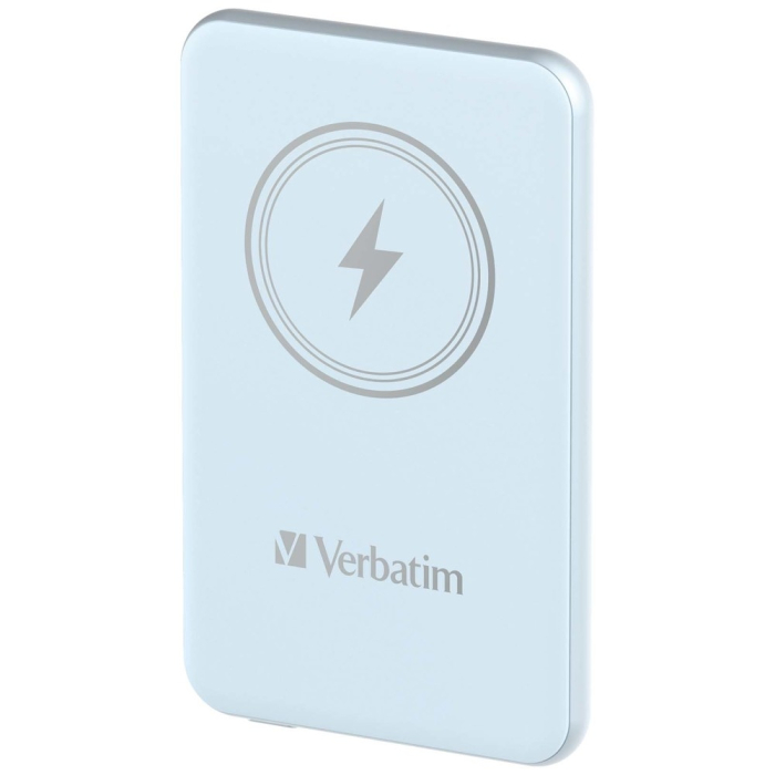 Verbatim MCP-5BE Power Pack 5000 mAh with UBS-C® PD 20W / Magnetic Wireless Charging 15W Blue (тъмнейл - 1)