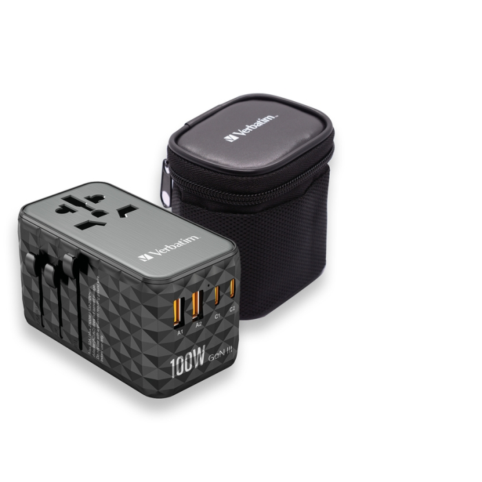 Verbatim UTA-06 GaN III Universal Travel Adapter with 2 x USB-C PD 100W & QC 4+ / 2 x USB-A QC 3.0 на супер цена