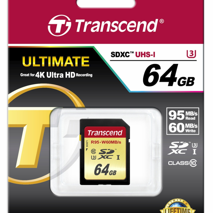 Transcend 64GB SDXC UHS-I U3 Card (тъмнейл - 1)