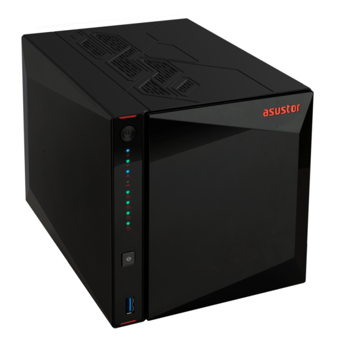 Asustor Nimbustor AS5404T, 4 Bay NAS, Quad-Core 2.0GHz CPU, Dual 2.5GbE Ports, 4GB SO-DIMM DDR4 (Max. 16GB), Four M.2 SSD Slots (Diskless), 3x USB 3.2 Gen 1 Type A, WOW (Wake on WAN), WOL, System Sleep Mode, AES-NI hardware encryption, Black (тъмнейл - 2)