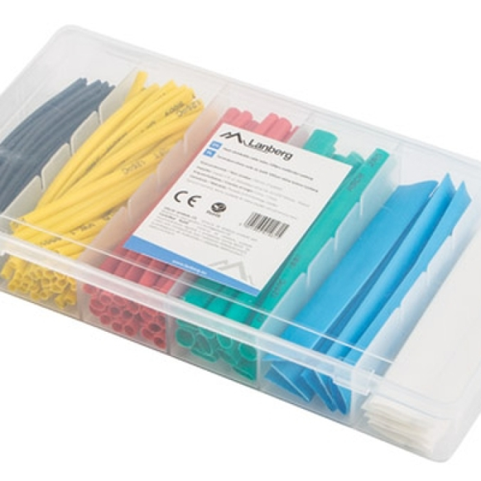 Lanberg 100pcs heat-shrinkable tubing kit, multicolor box (тъмнейл - 2)