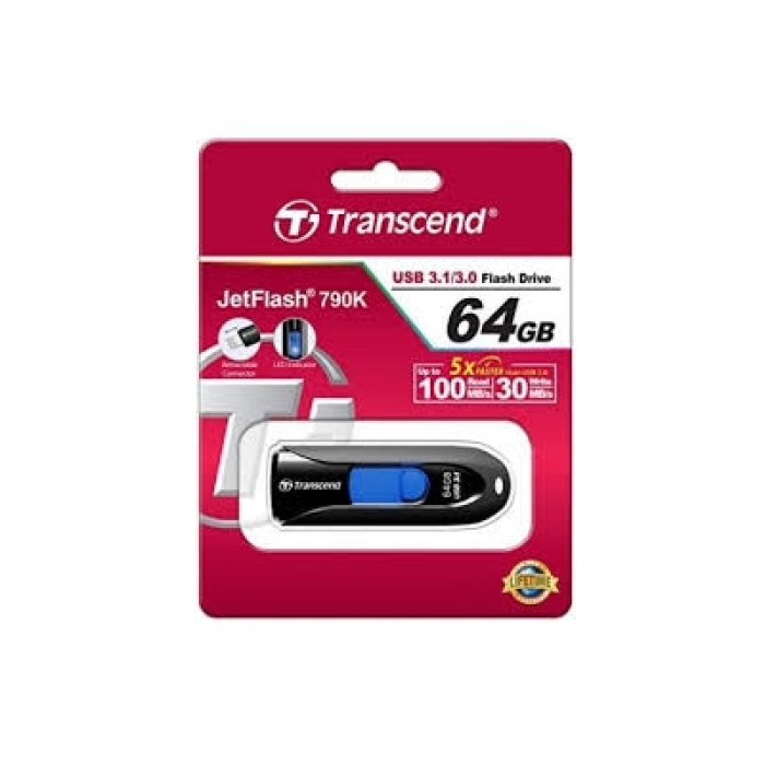 Transcend 64GB JETFLASH 790, USB 3.1, black (тъмнейл - 4)