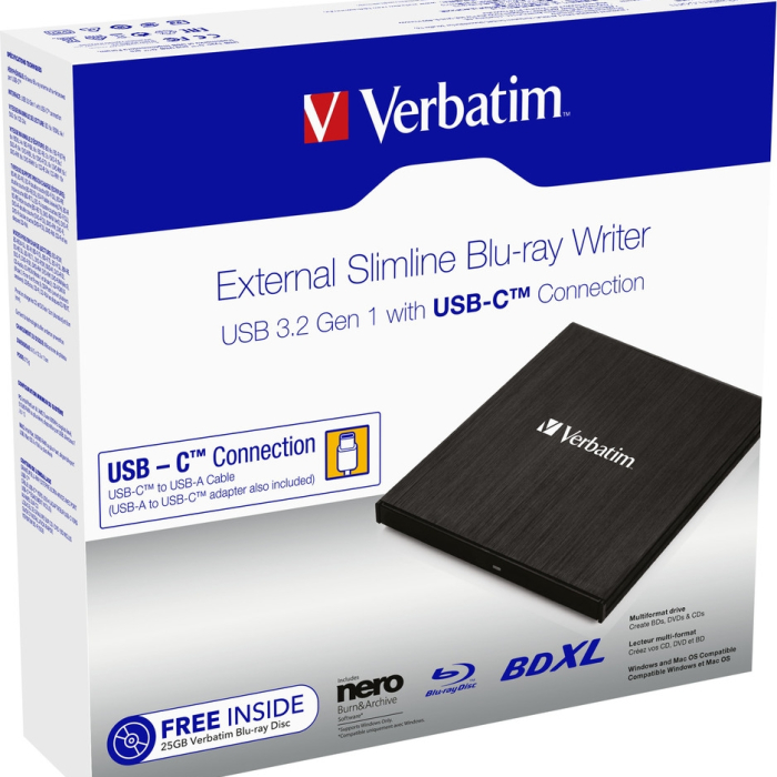 Verbatim External Slimline Blu-ray Writer Type-C (тъмнейл - 2)