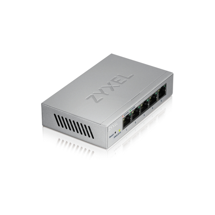 ZyXEL GS1200-5, 5 Port Gigabit web managed Switch (тъмнейл - 1)