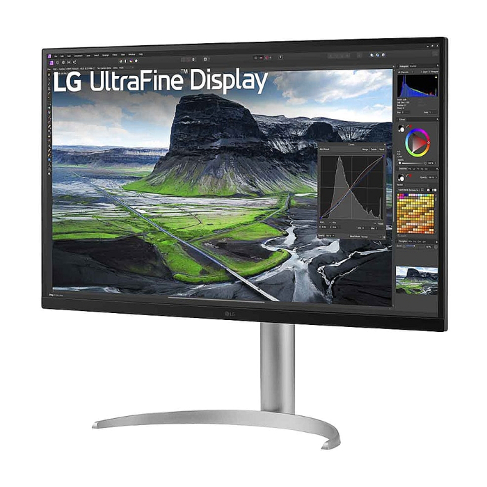 LG 32UQ85R-W, 31.5" UtraFine Nano IPS, DCI-P3 98%, 5ms, 400 cd/m2, 2000:1, 4K UHD (3840x2160), HDR 400, USB Type-C-PD 90W, USB, HDMI, DisplayPort, FreeSync, Speaker 5W x 2, Height Adjustable, Tilt, Auto Self Calibration, Silver (тъмнейл - 1)