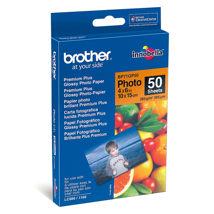 Brother BP71GP50 Premium Plus Glossy Photo Paper, A6 (4x6"), 50 Sheets на супер цена