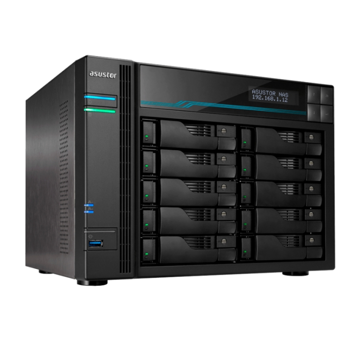 Asustor Lockerstore 10 AS6510T, 10-Bay NAS, Intel ATOM C3538 Quad-Core( Denverton 2.1GHz), 8GB DDR4 (Max 32 GB) , 10 GbE x 2, 2.5 GbE x 2, USB 3.2 Gen-1 x 2, 10 x 2.5” / 3.5” SATA or SSD, 2 x M.2PCIe (NvMe) or SATA SSD, with lockable tray, AES-NI hardwar (тъмнейл - 3)