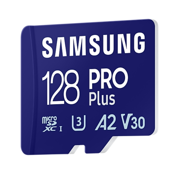 Samsung 128GB micro SD Card PRO Plus with Adapter, UHS-I, Read 180MB/s - Write 130MB/s (тъмнейл - 1)