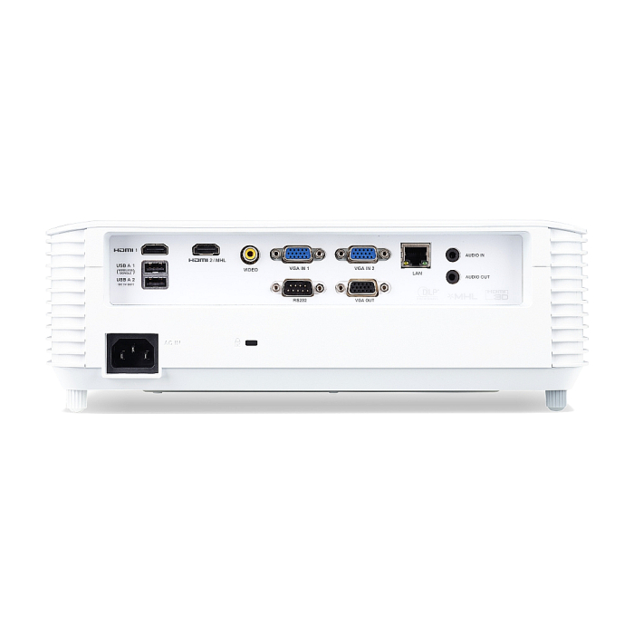 Acer Projector S1386WHn, DLP, Short Throw, WXGA (1280x800), 3600 ANSI Lumens, 20000:1, 3D, HDMI, VGA, LAN, RCA, Audio in, Audio out, VGA out, DC Out (5V/1A, USB-A), Speaker 16W, Bluelight Shield, 3.1kg, White + Acer T82-W01MW 82.5" (16:10) Tripod Scr (тъмнейл - 3)