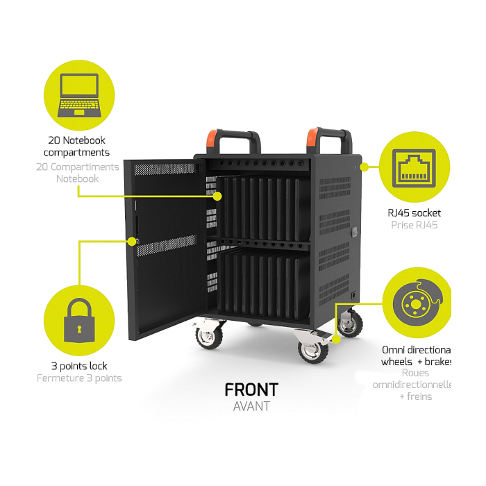 PORT charging cabinet 20 notebooks + rack 19'' - 1 u (тъмнейл - 4)