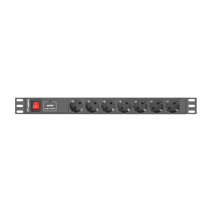 Lanberg power distribution unit (PDU) 19"1U 10A 7 SOCKETS SCHUKO 2M, black на супер цена