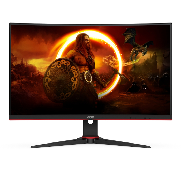 AOC C27G2E/BK, 27" Curved 1500R VA WLED, 1920x1080@165Hz, 4ms GtG, 1ms MPRT, 250cd m/2, 4000:1, DCR 80M:1, Adaptive Sync, FlickerFree, Low Blue Light, Tilt, D-SUB, 2xHDMI, DP на супер цена