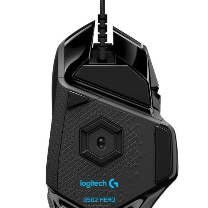 Logitech G502 Mouse, Lightsync RGB, HERO 25K DPI Sensor, 400 IPS, 5x3.6g Optional Weights, 11 Programmable Buttons, 114g, Black (тъмнейл - 4)