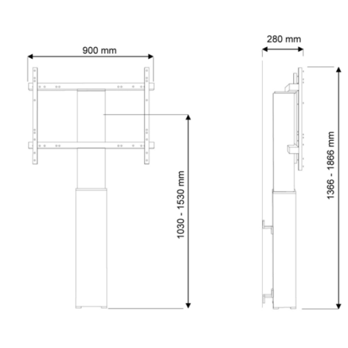 Neomounts by NewStar Motorised Floor Stand/Wall Mount - VESA 200x200 up to 800x600 (тъмнейл - 1)