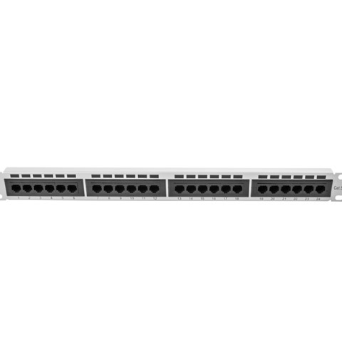 Lanberg patch panel 24 port 1U CAT.5E, grey (тъмнейл - 1)