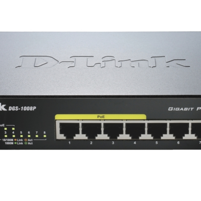 D-Link 8-port 10/100/1000 Desktop Switch w/ 4 PoE Ports