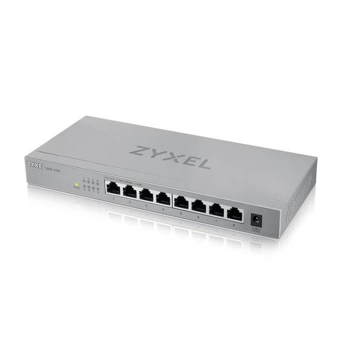 ZyXEL MG-108, 8 Ports, Desktop, 2.5G MultiGig unmanaged Switch (тъмнейл - 2)