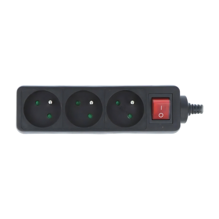 Lanberg power strip 1.5m, 3 sockets, french quality-grade copper cable, black на супер цена