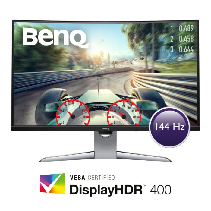 BenQ EX3203R, 31,5" VA, 144Hz, 4ms, QHD 2560x1440, Curved LED 1800R, FreeSync2, 90% DCI-P3, Display HDR 400, Eye-Care, Flicker-free, LBL, B.I.+, 3000:1, 20M:1 DCR, 400 cd/m2, 8bit, HDMI x2, DP, USB Type-C, USB 3.1, Height Adj., Tilt, Gray на супер цена