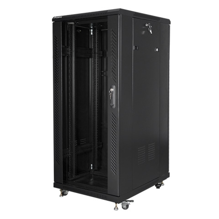 Lanberg rack cabinet 19" free-standing 27U / 600x800 self-assembly flat pack, black (тъмнейл - 2)