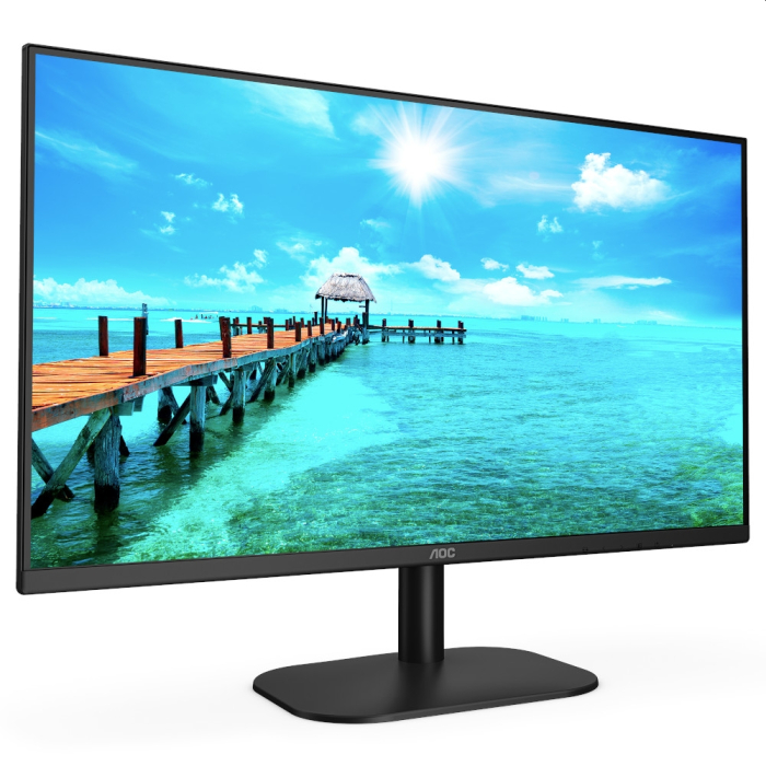 AOC 24B2XD, 23.8" WLED IPS, 1920x1080@75Hz, 4GtG, 250cd/m2, 1000:1, DC20M:1, FlickerFree, Low Blue Light, Tilt, D-SUB, DVI (тъмнейл - 1)