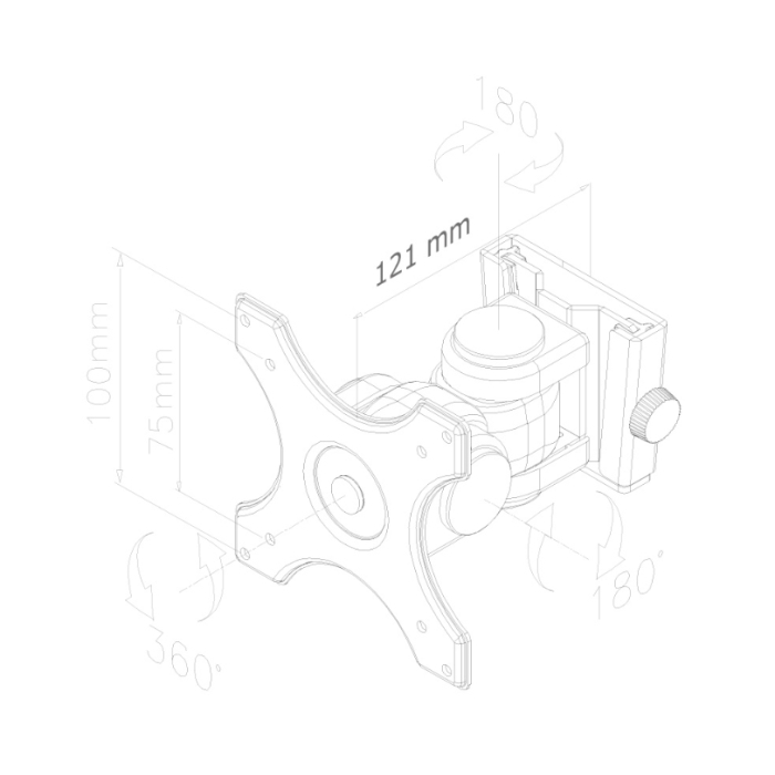 Neomounts by NewStar Flat Screen Wall Mount (2 pivots & tiltable) (тъмнейл - 2)