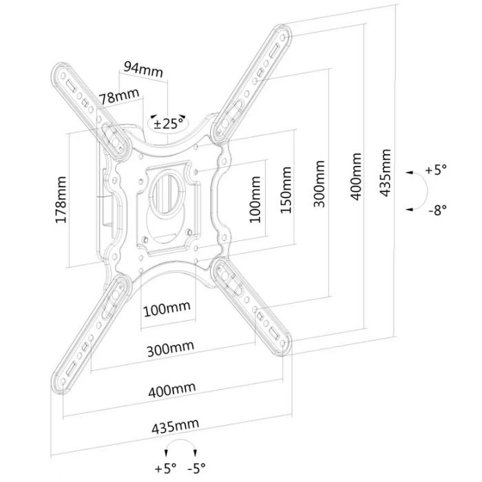 Neomounts tv wall mount (Full Motion), 23"-55" (тъмнейл - 2)