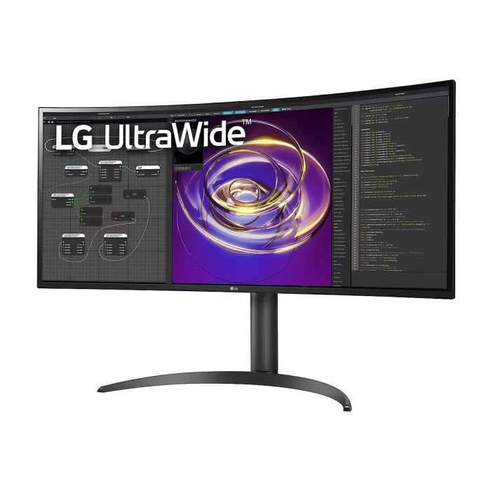 LG 34WP85C-B, 34" 21:9 Curved WQHD (3440x1440) IPS, 5ms, CR 1000:1, 300 cd/m2, HDR 10, DCI-P3 95%, AMD FreeSync, USB Type-C, HDMI, DisplayPort, Speaker 2ch 7w, PBP, Height Adjustable Stand, Tilt , Black (тъмнейл - 1)